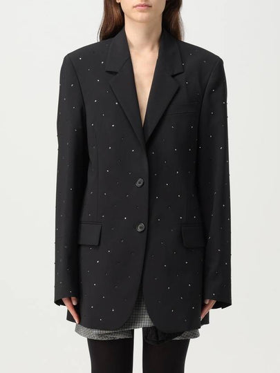 crystal-embellished single-breasted blazer - MSGM - BALAAN 2