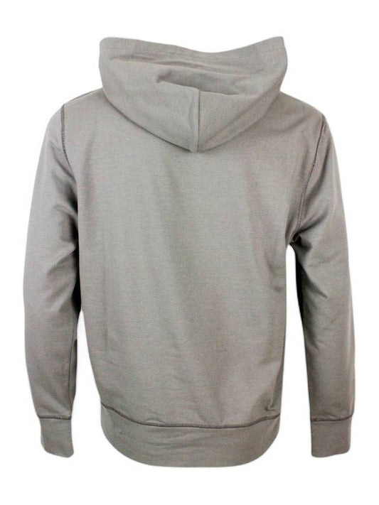 24 Logo Men's Hooded Sweatshirt Gray - KITON - BALAAN 2
