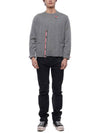 Men's Jersey Stitch V-Neck Cardigan Light Grey - THOM BROWNE - BALAAN 4