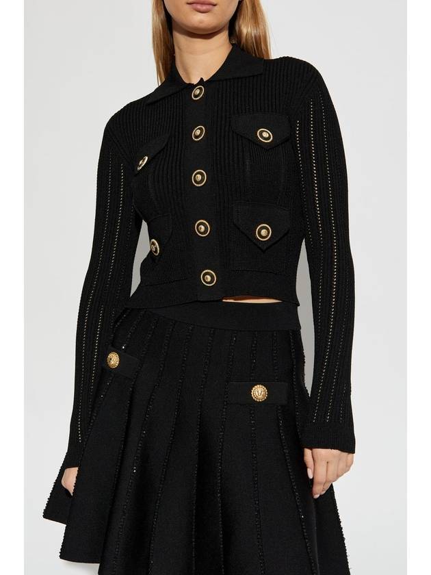 Balmain Lace Sweater With Collar, Women's, Black - BALMAIN - BALAAN 3