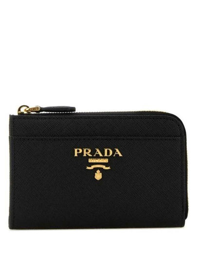 Saffiano Keychain Card Wallet Black - PRADA - BALAAN 2