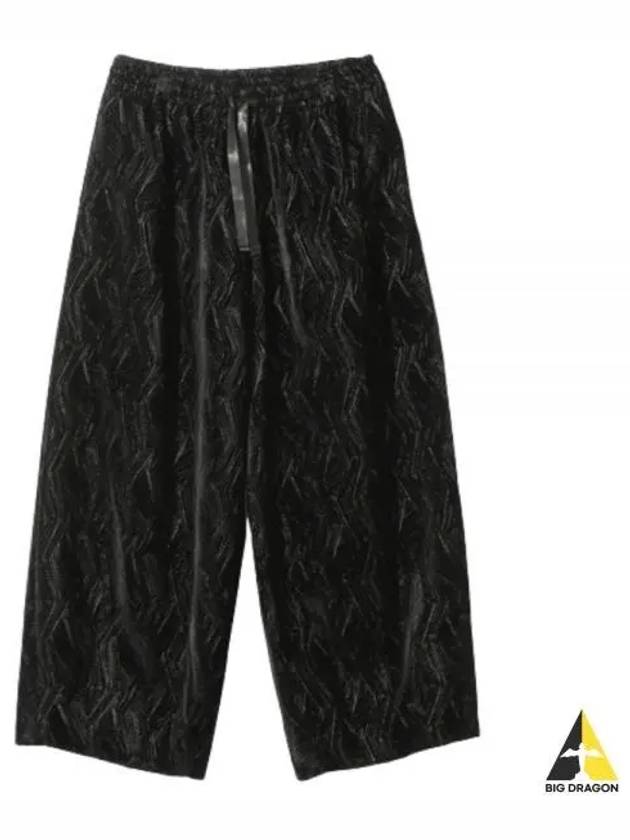 H.D.P. RCU Velvet Geometric Track Pants Black - NEEDLES - BALAAN 2