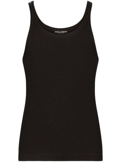 Ribbed Knit Tank Sleeveless Black - DOLCE&GABBANA - BALAAN 2