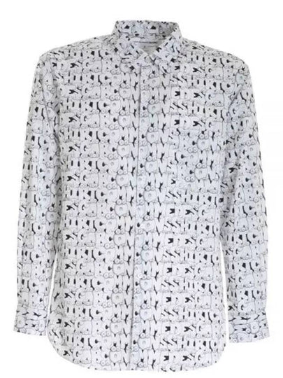 All-Over Print Long-Sleeved Shirt White - COMME DES GARCONS - BALAAN 2