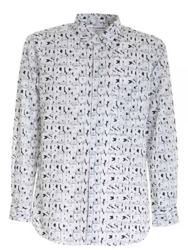 All-Over Print Long-Sleeved Shirt White - COMME DES GARCONS - BALAAN 2