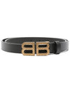 BB Hourglass Leather Belt Black - BALENCIAGA - BALAAN 1