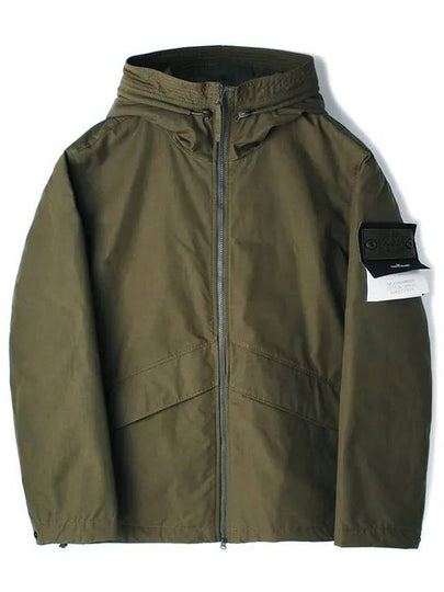 419F1 Ghost Weatherproof Cotton Canvas Hooded Jacket Military Green - STONE ISLAND - BALAAN 2