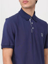 Logo Cotton Polo Shirt Navy - BRUNELLO CUCINELLI - BALAAN 3