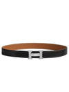 H Buckle 32MM Reversible Leather Belt Gris Moyen Noir Gold - HERMES - BALAAN 2