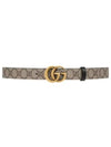 GG Marmont Supreme Canvas Leather Reversible Belt Beige Black - GUCCI - BALAAN 2