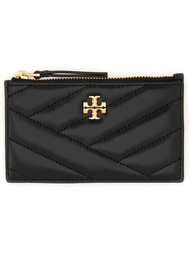 Kira Chevron Zipper Card Wallet Black - TORY BURCH - BALAAN 2