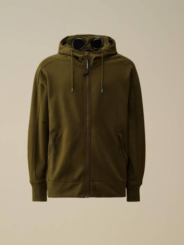 Diagonal Raised Fleece Goggle Zip-Up Hoodie Ivy Green - CP COMPANY - BALAAN 2