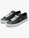 Logo Leather Low Top Sneakers Black - POLO RALPH LAUREN - BALAAN 3