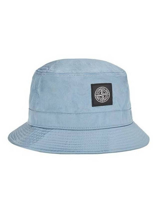Logo Patch Bucket Hat Blue - STONE ISLAND - BALAAN 2
