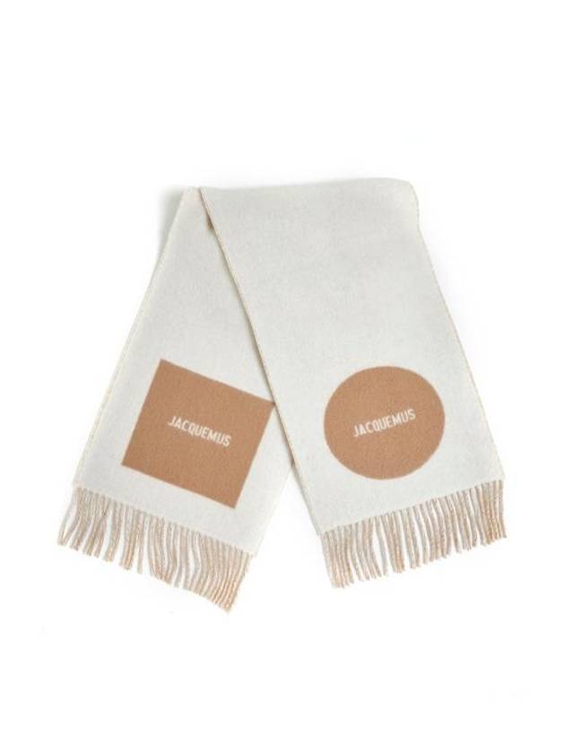 Logo Detail Fringe Muffler Beige - JACQUEMUS - BALAAN 4