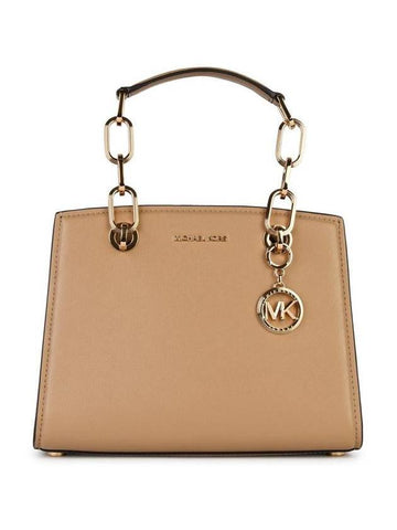 Michael Kors 'Cynthia' Small Beige Leather Bag - MICHAEL KORS - BALAAN 1