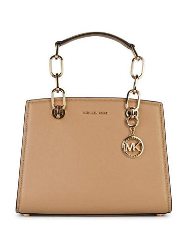 Michael Kors 'Cynthia' Small Beige Leather Bag - MICHAEL KORS - BALAAN 1