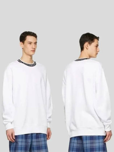 Acne logo neck brushed sweatshirt white BI0078 183 - ACNE STUDIOS - BALAAN 1