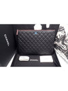 Large Classic Caviar Silver Logo Clutch Bag Black - CHANEL - BALAAN 7