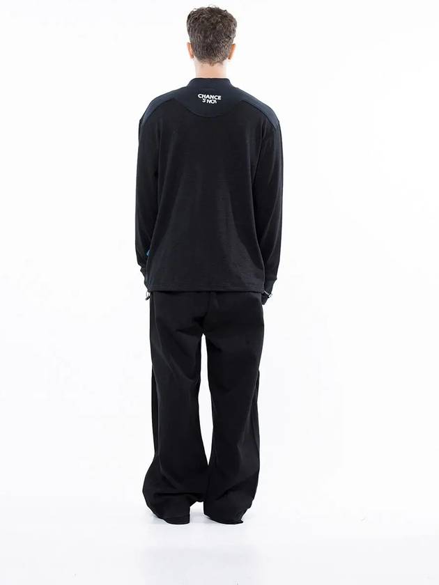 Men s M243MT03NY Circular Reverse Sleeve Half Neck Sweatshirt Black Navy - CHANCE'S NOI - BALAAN 6