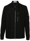 11103 Cotton Nylon Drill Overshirt Jacket Black - STONE ISLAND - BALAAN 1