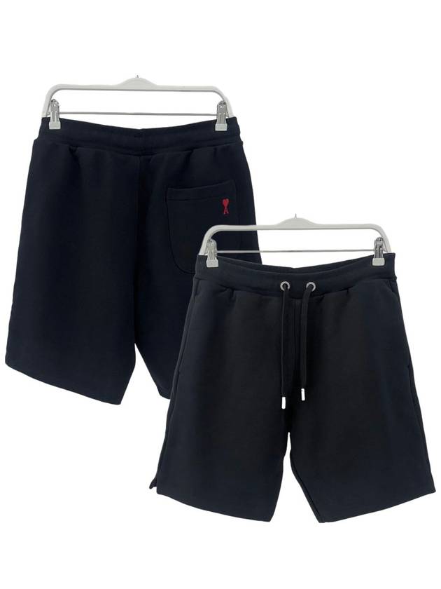 Organic Cotton Fleece Shorts Black - AMI - BALAAN 2