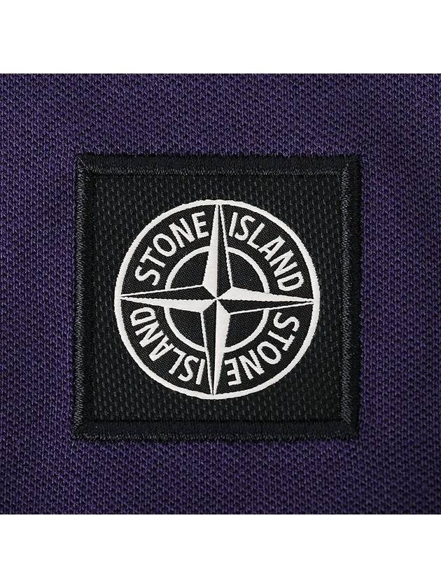 Men's Logo Patch Lining Short Sleeve Polo Shirt Ink Purple - STONE ISLAND - BALAAN 5