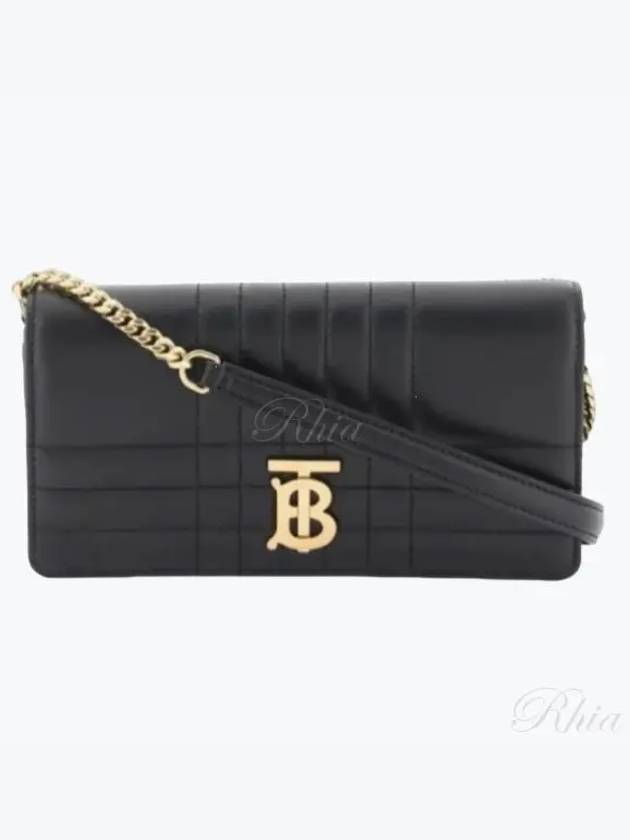 Women's Detachable Strap Quilted Leather Lola Cross Bag Black Light Gold - BURBERRY - BALAAN 2