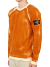 Hand Sprayed Airbrush Treatment Badge Crewneck Knit Top Orange - STONE ISLAND - BALAAN 3