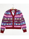 Women s graphic logo cardigan multi K2122 - GANNI - BALAAN 3