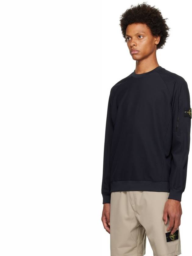 Crewneck Stretch Nylon Badge Sweatshirt Navy - STONE ISLAND - BALAAN 3