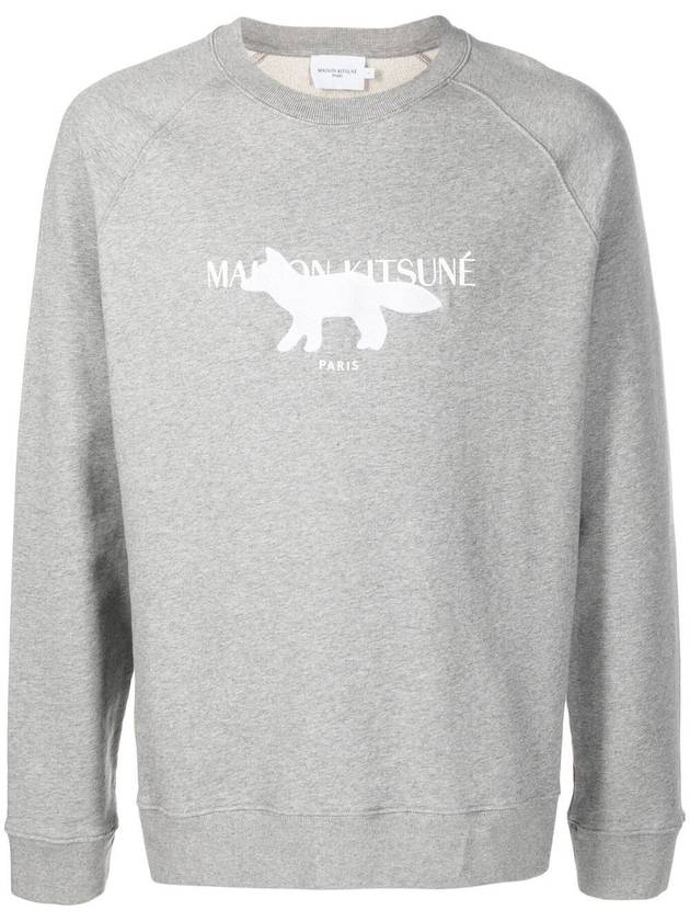 Fox Stamp Logo Cotton Sweatshirt Grey - MAISON KITSUNE - BALAAN 3