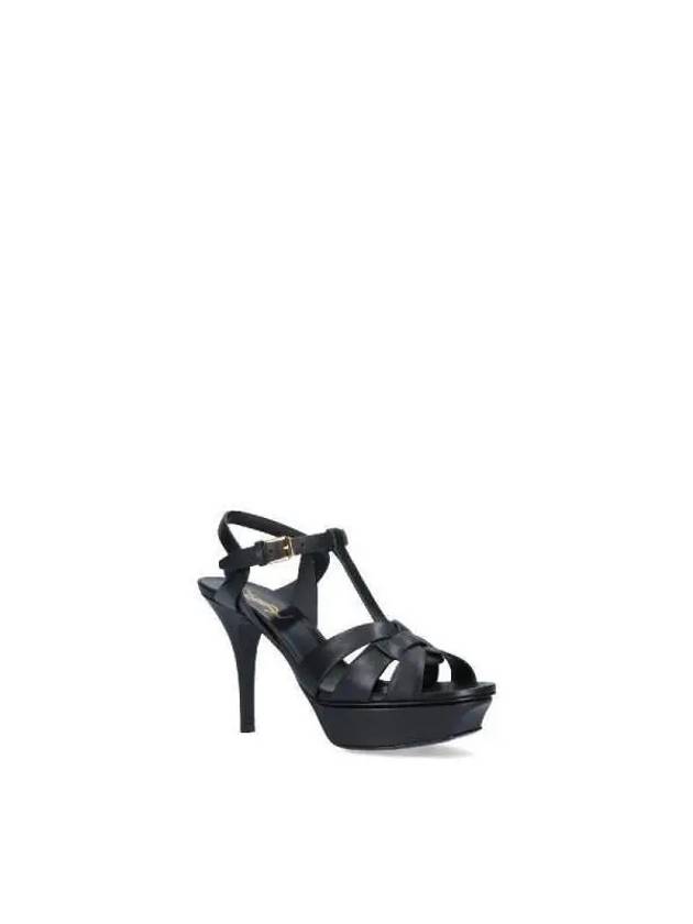 Tribute Platform Sandals Heel Black - SAINT LAURENT - BALAAN 4