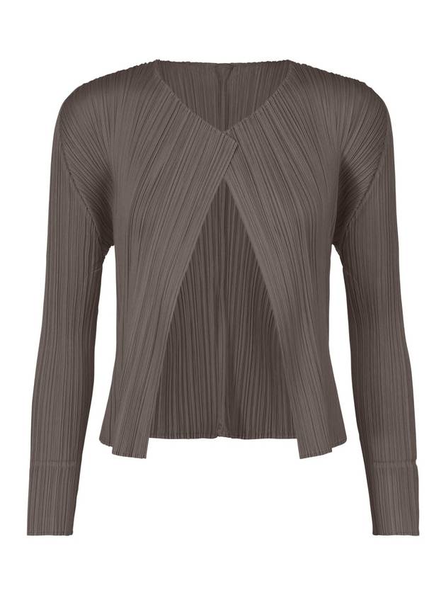 Basic Pleats Cardigan Brown - ISSEY MIYAKE - BALAAN 1