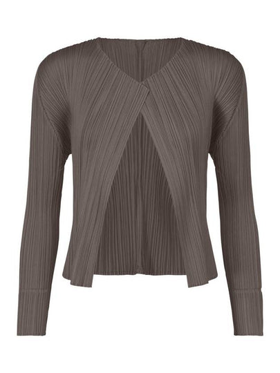 Basic Pleats Cardigan Brown - ISSEY MIYAKE - BALAAN 2