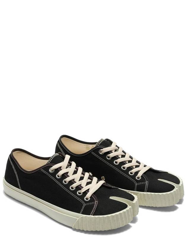 Tabi Cotton Low Top Sneakers Black - MAISON MARGIELA - BALAAN 3