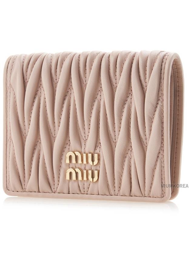 Matelasse Leather Half Wallet Light Pink - MIU MIU - BALAAN 3