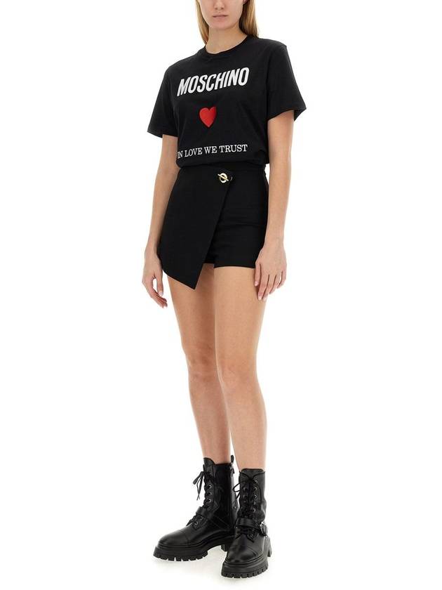 short sleeve t-shirt 07030541 2555 BLACK - MOSCHINO - BALAAN 3