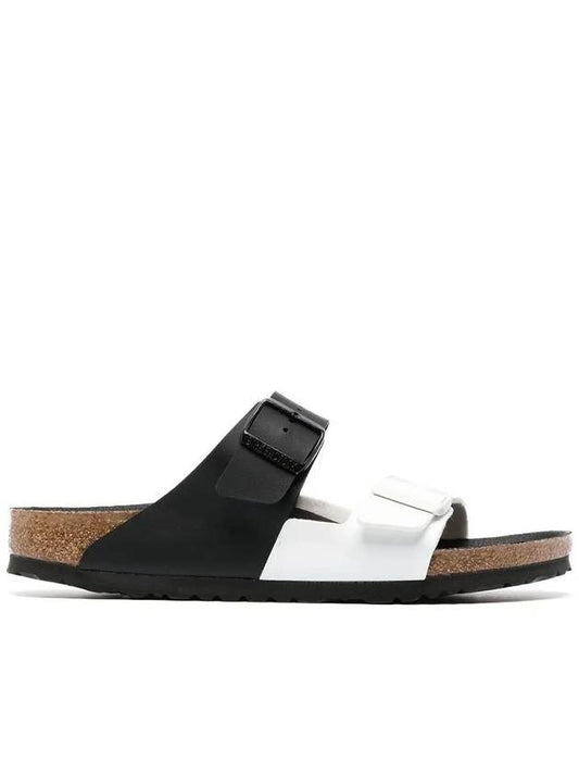 Arizona Split Slippers Black White - BIRKENSTOCK - BALAAN 2