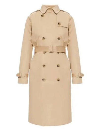 Greta Double Breasted Cotton Trench Coat Beige - A.P.C. - BALAAN 2