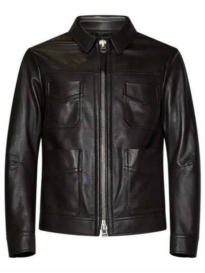 Grain Leather Jacket Brown - TOM FORD - BALAAN 2