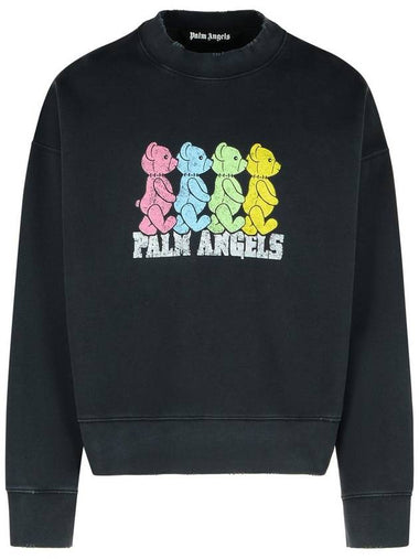 Palm Angels 'Crossroads' Black Cotton Sweatshirt - PALM ANGELS - BALAAN 1