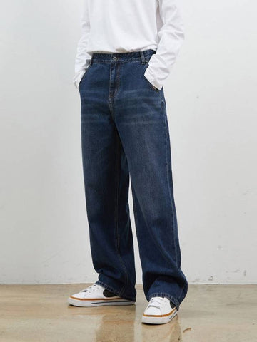 Denim Wide Selvedge Roll up Pants Dark Blue - CORK - BALAAN 1