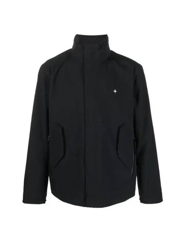 Stellina 3L Bio Based Nylon High Neck Zip-Up Jacket Black - STONE ISLAND - BALAAN 1