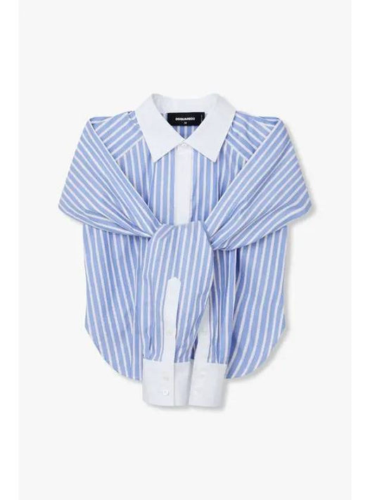 Women s Noted Striped Shirt Navy - DSQUARED2 - BALAAN 1