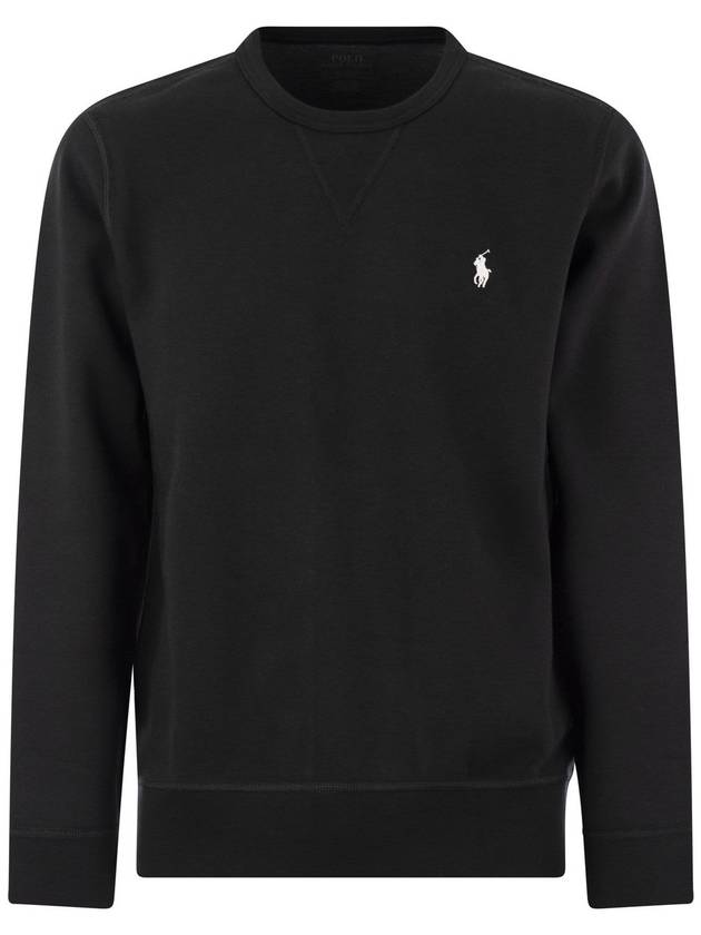 Embroidered Logo Basic Crew Neck Sweatshirt Black - POLO RALPH LAUREN - BALAAN 2