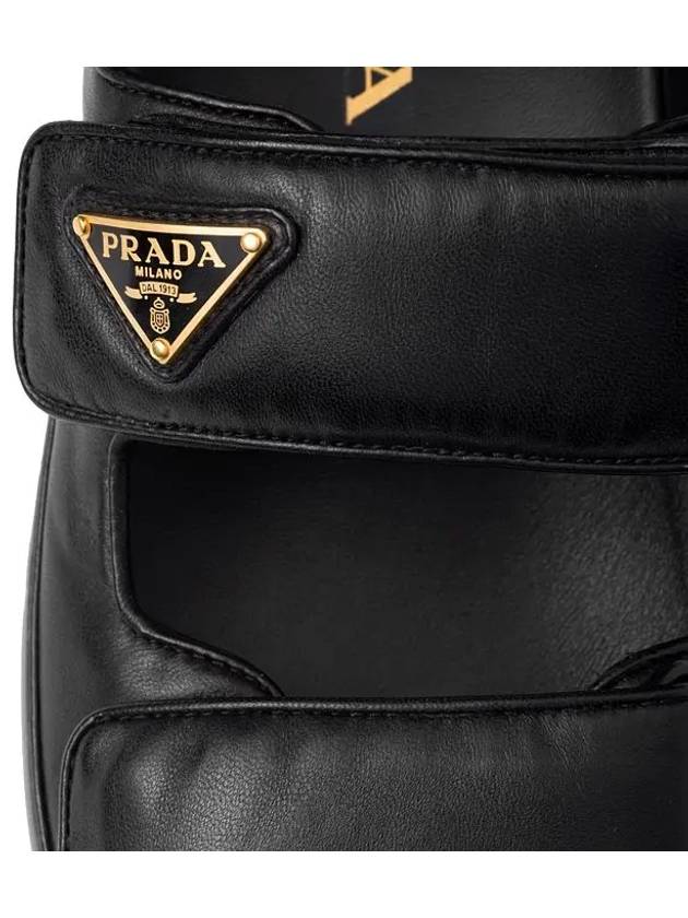 Flat Nappa Leather Sandals Black - PRADA - BALAAN 9