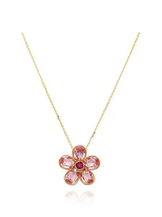 Idyllia Flower Pendant Necklace Pink Rose Gold - SWAROVSKI - BALAAN 6