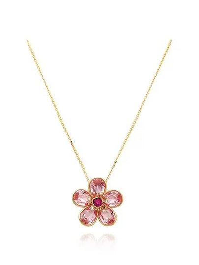 Idyllia Flower Pendant Necklace Pink Rose Gold - SWAROVSKI - BALAAN 2