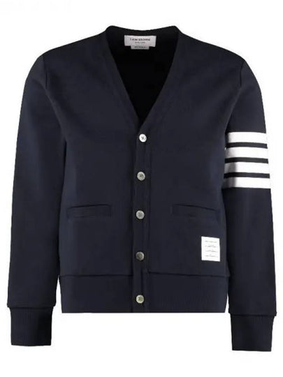 Classic V-Neck 4 Bar Stripe Cardigan Navy - THOM BROWNE - BALAAN 2